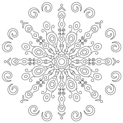 Fancy Snowflake Coloring Page (C0007)