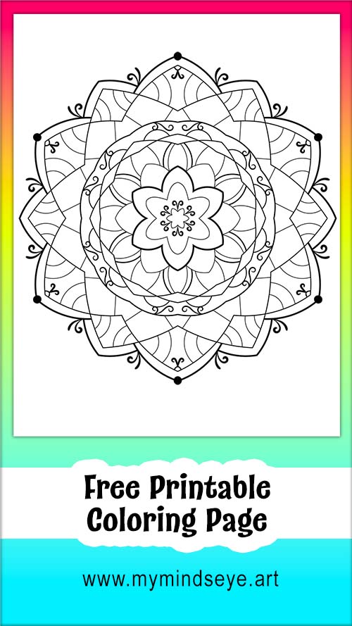 Mandala Coloring Page by My Mind's Eye Art