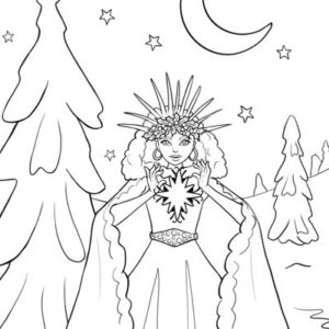 Winter Solstice Magic Coloring Page