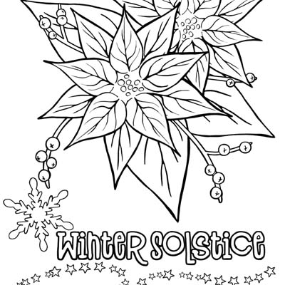 Poinsettia Winter Solstice coloring page