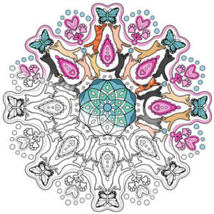 Playful cats mandala