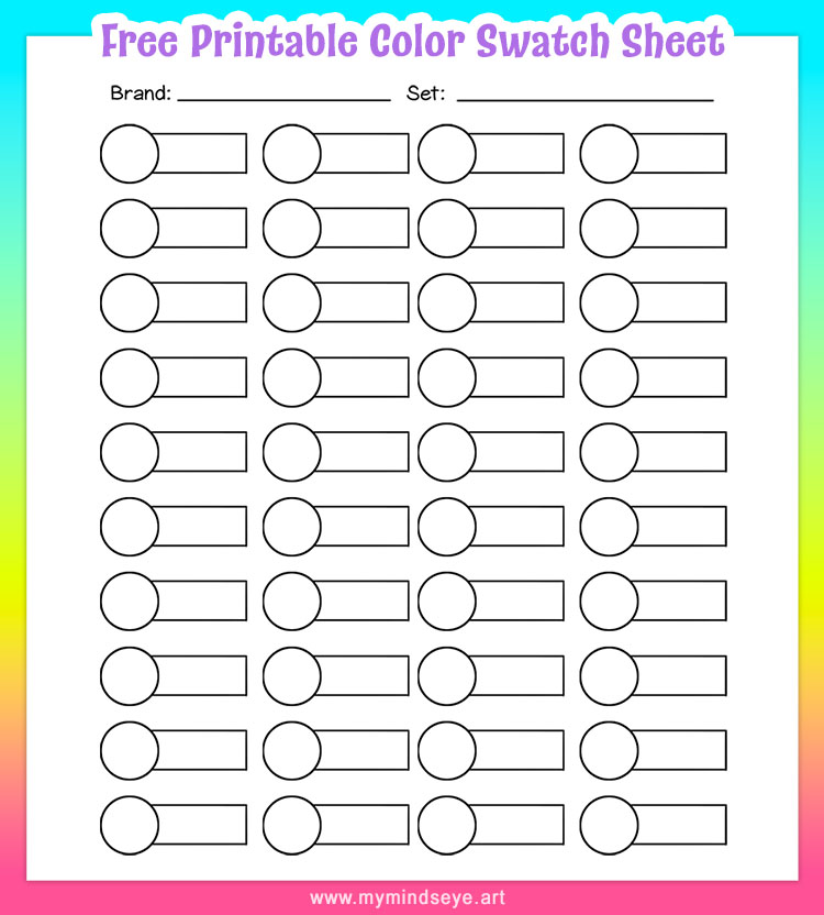 Free printable swatch sheet by My Mind's Eye Art