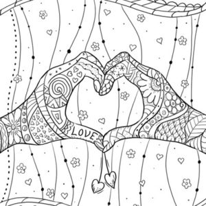 Heart Hands Coloring Page by My Minds Eye Art