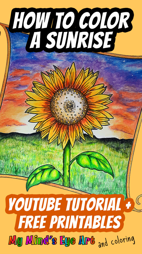 How to Color a Sunrise Background - Printable Coloring Pages by My Mind's  Eye Art