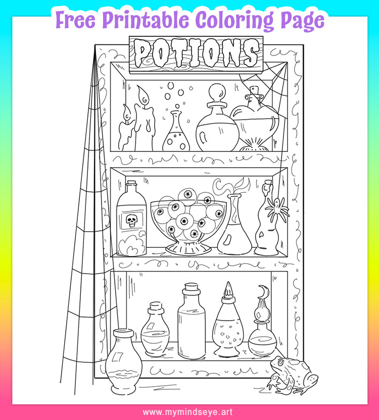 Magic Potions Coloring Page