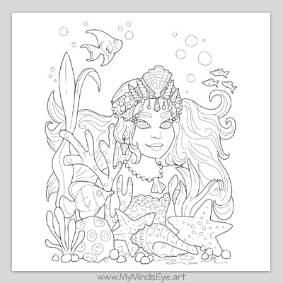 Image of a Mermaid coloring page