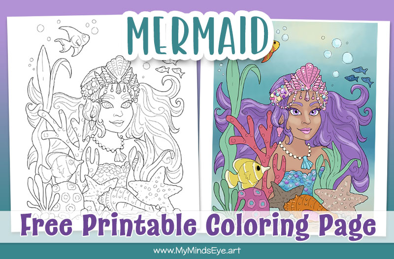 Image of a Mermaid coloring page