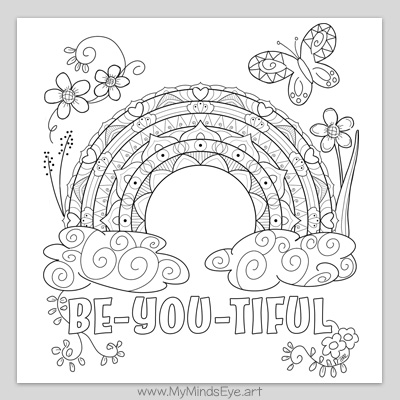 Be You Rainbow coloring page