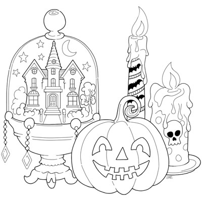 Halloween House Coloring Page (C0072)