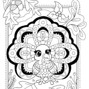 Thanksgiving Turkey Coloring Page (C0075)