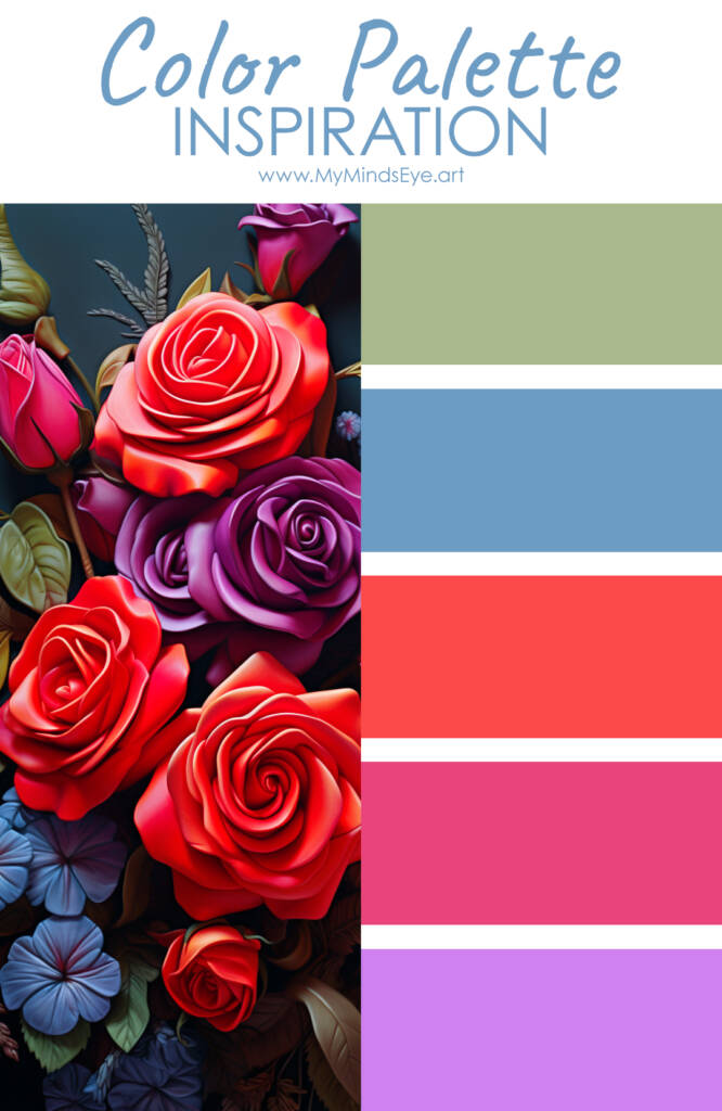 Red summer paradise color palette inspiration.