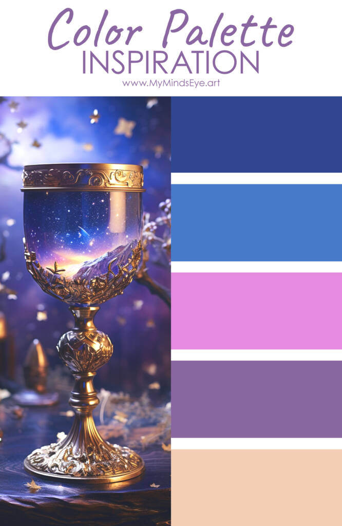 Magical Chalice color palette with image of a golden cup.