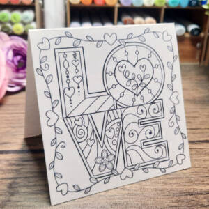 Colorable LOVE Greeting Card