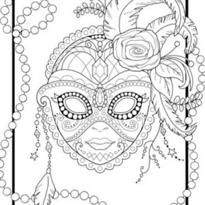 Masquerade mask coloring page image