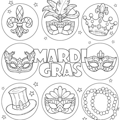 Mardi Gras Coloring Page