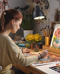 Image of a women in a art room