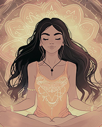 Illustration of a meditating person.