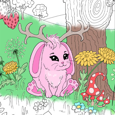 Link to Jackalope bunny coloring page