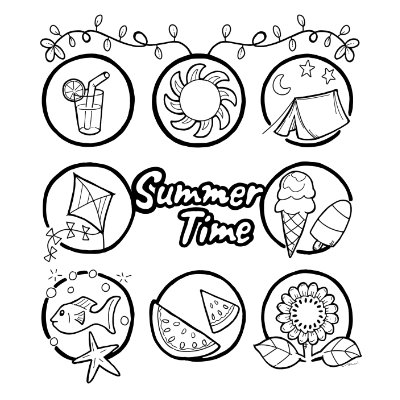 Summertime Vibes Coloring Page